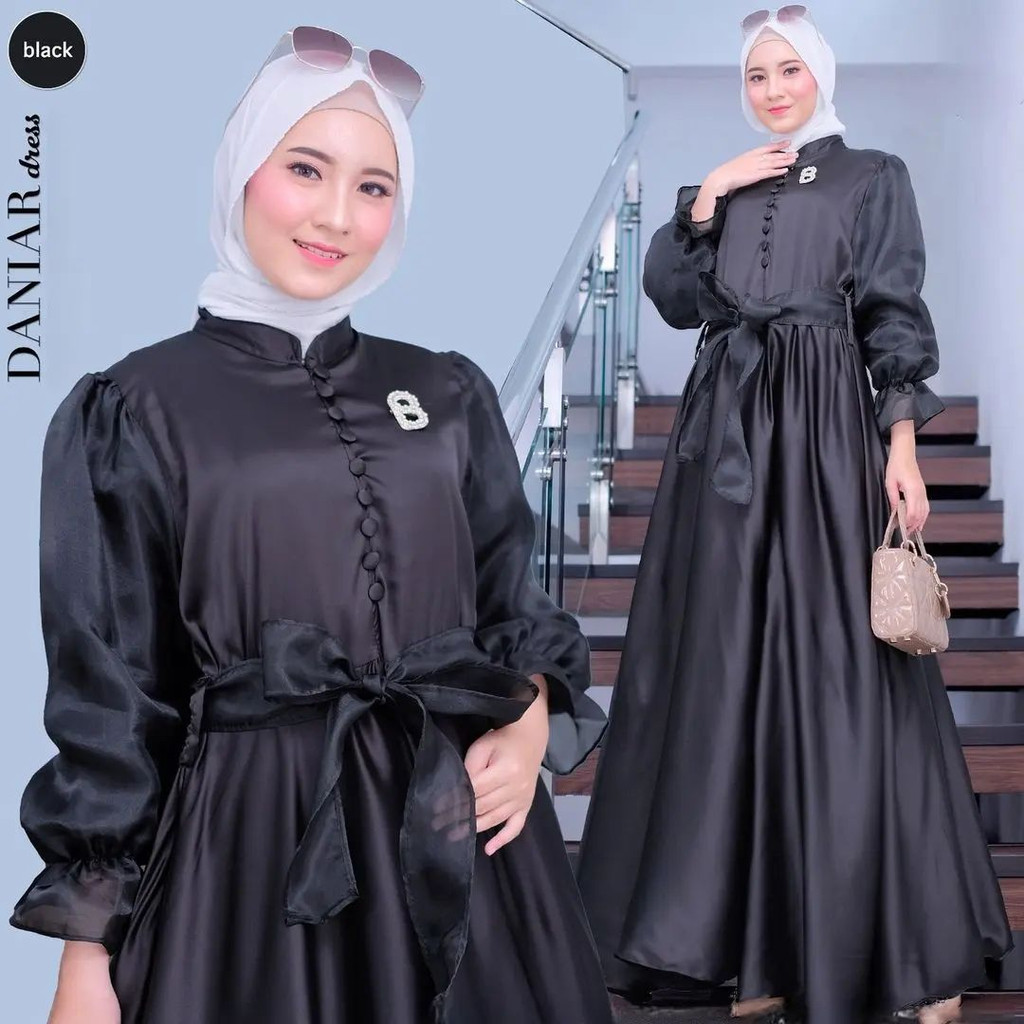 GAMIS DANIARA DRESS MAXMARA LUX GAMIS /  SILK MOTIF / BAJU WANITA / DRESS WANITA