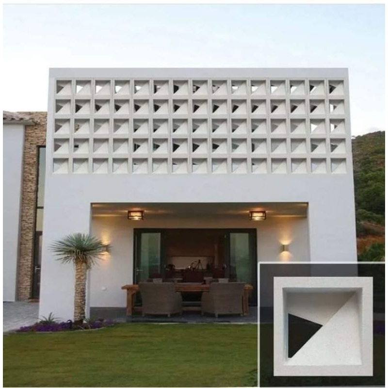 roster beton minimalis motif v putih