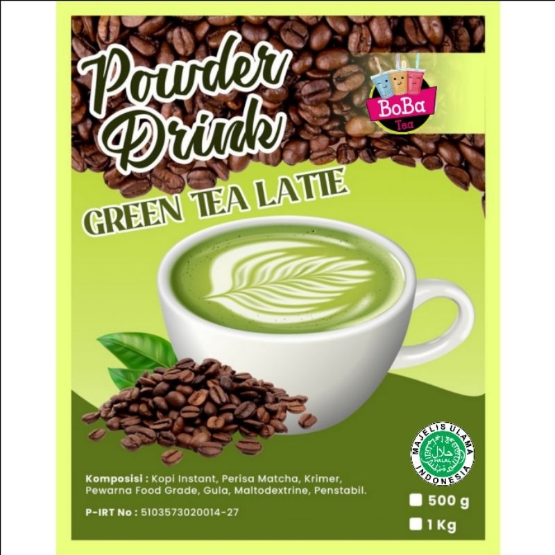 [1kg Reguler] Bubuk Minuman Rasa Green Tea Latte 1 KG