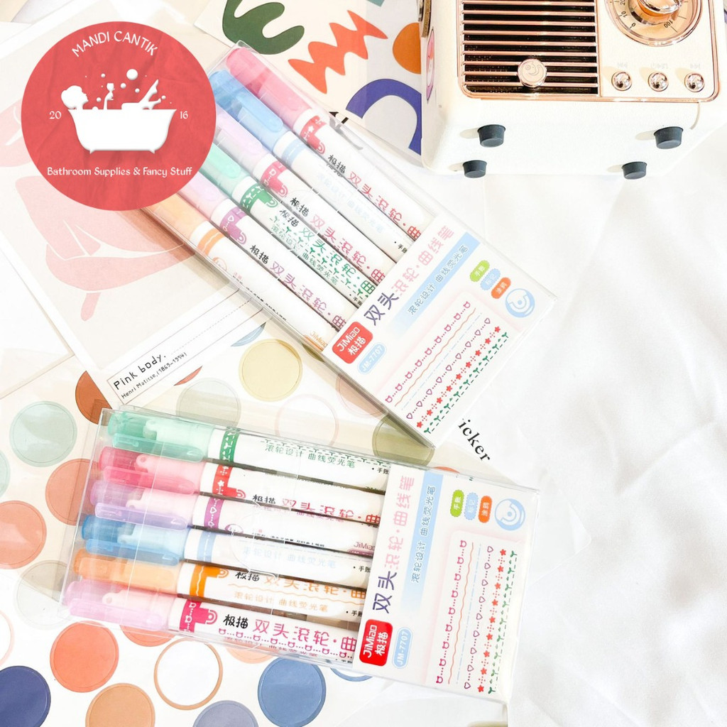 

SET LINEAR PEN + COLOR PEN 2 IN 1 JM-7707 1 SET ISI 6 BOX TERMURAH BAGUS LUCU IMUT KADO UNIK
