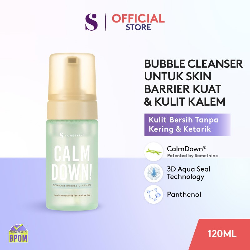 ✨ AKU MURAH ✨ SOMETHINC Calm Down! Skinpair Bubble Cleanser 120 ML / Face Wash ORIGINAL