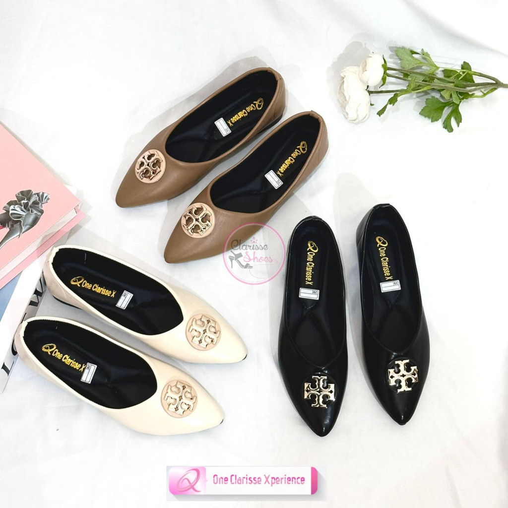 Clarisse PEGGY Flatshoes Sepatu Wanita Kuliah SOL KARET