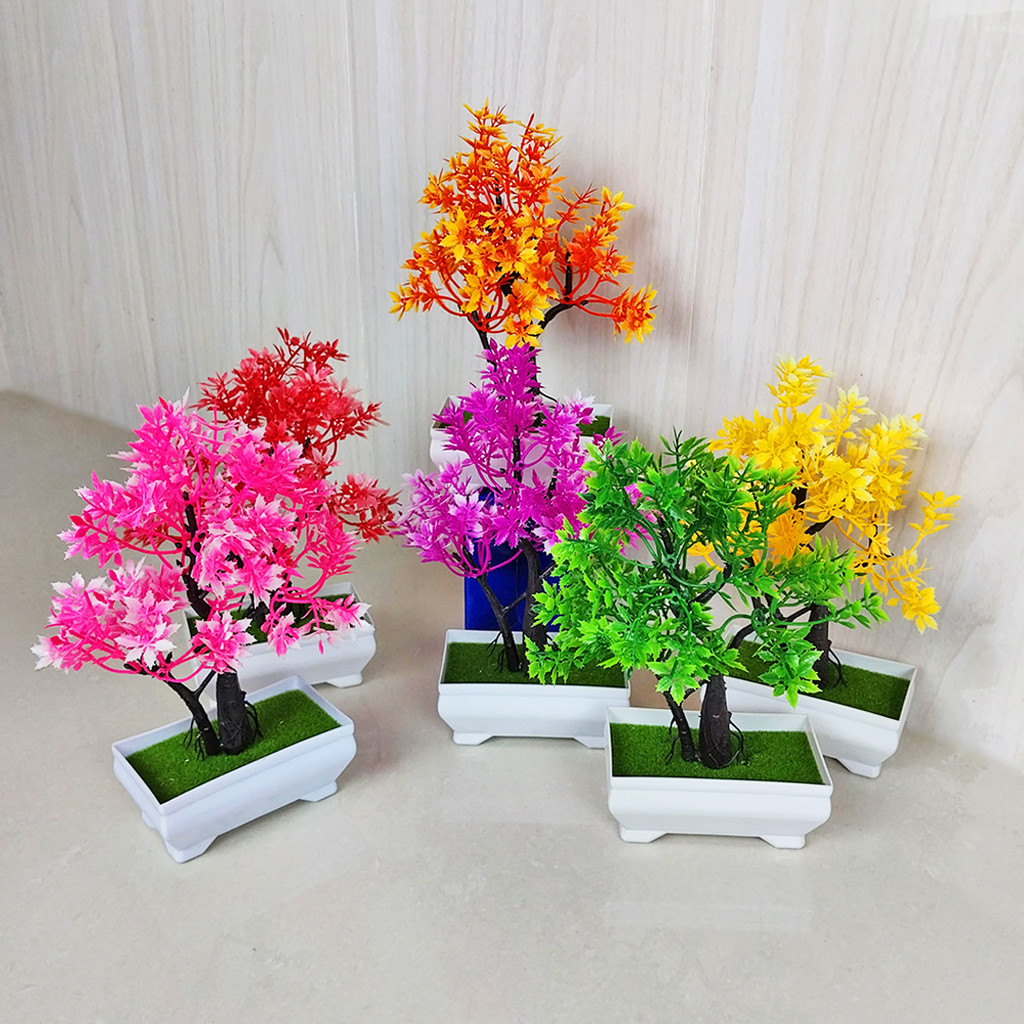 Tanaman Hias Plastik Pot Tanaman Bunga Bonsai Dekorasi Rumah Artificial Flowers Ornamen Tanaman Hias Plastik Bunga Palsu PBP65