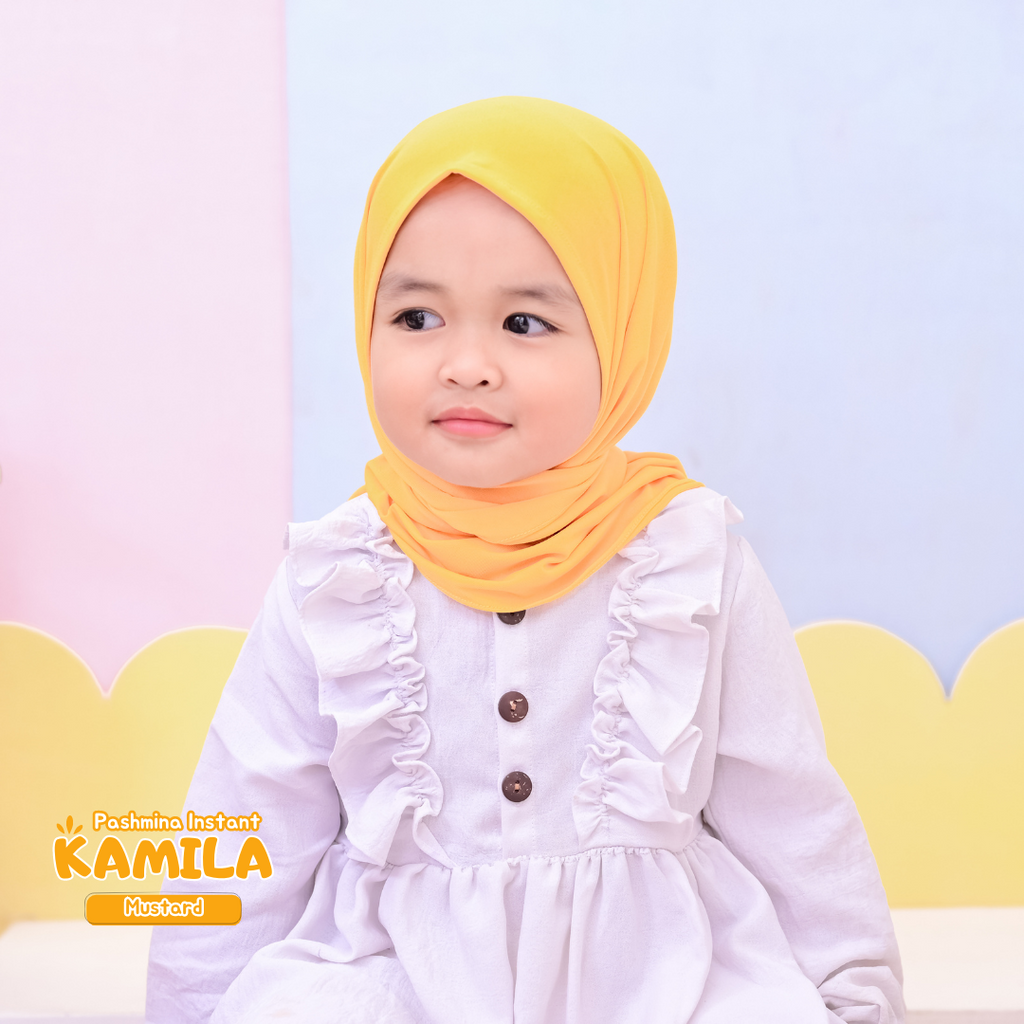 Nauree - Pashmina Instant Kamila Kerudung Untuk Anak Perempuan Umur 1 2 3 4 5 6 7 8 9 Tahun Jilbab Bahan Jersey Ity Premium Lucu Motif Menawan Trendi Lembut Nyaman Modis Stylish Praktis Hijab Inner Ringan Adem Menggemaskan