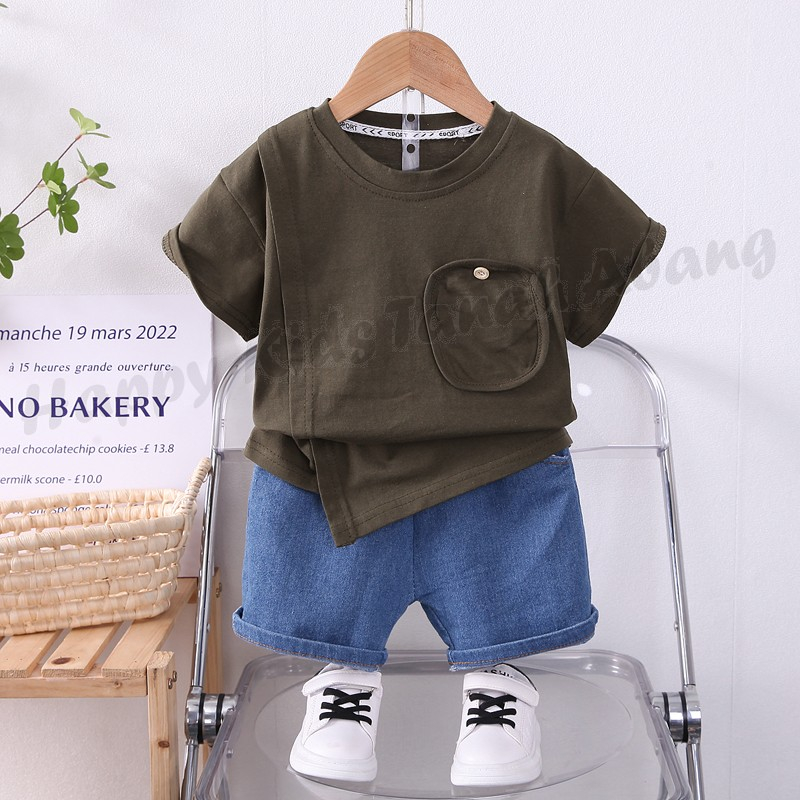 SETELAN BAJU ANAK LAKI-LAKI POLOS / SET PAKAIAN ANAK COWOK KEREN KEKINIAN / BAJU ANAK MURAH BERKUALITAS