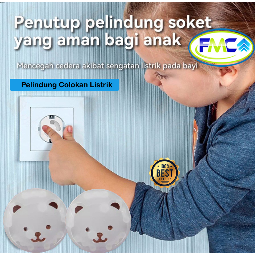 Pengaman Stop Kontak Colokan Listrik Baby Plug Beruang Penutup Anak Protector Pelindung Terminal Baby