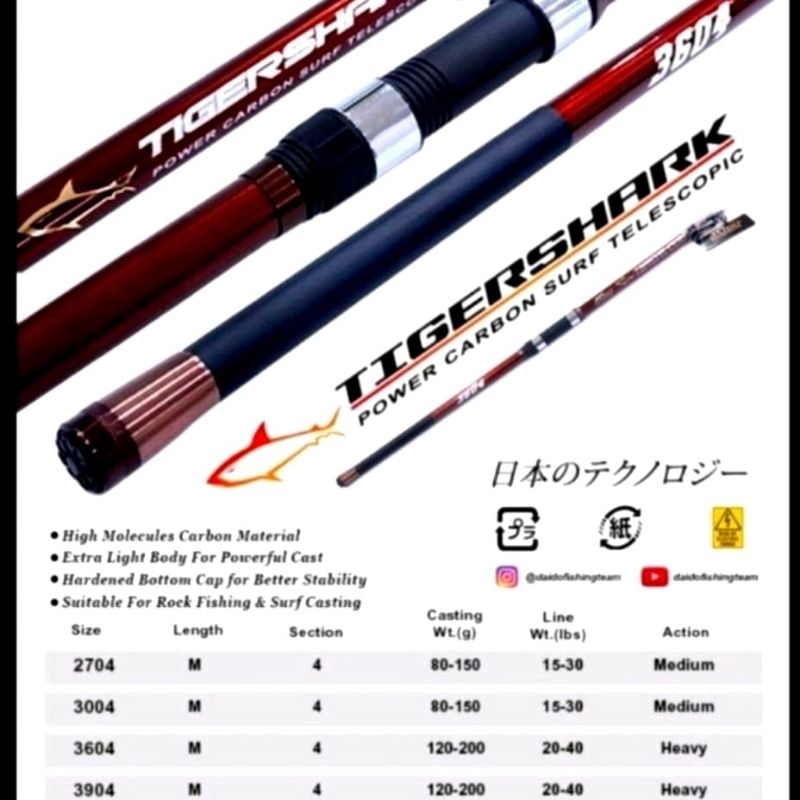 Joran Daido surf Tigershark 360,390,420,450