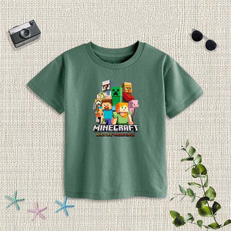 Kaos Anak Gambar Minecraft ( Umur 2-10 Tahun ) Bisa Untuk Cewek / Cowok