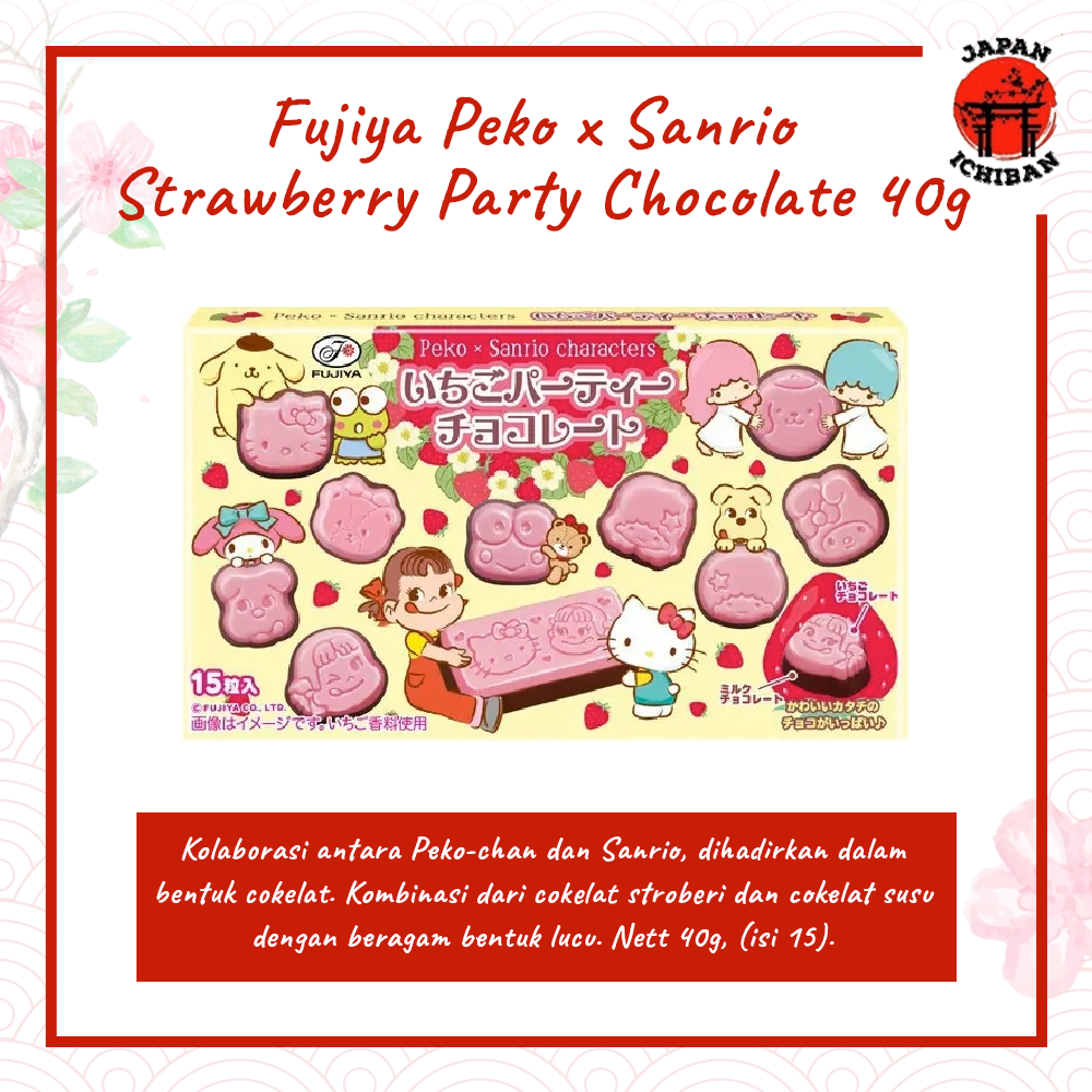 

Fujiya Peko x Sanrio Strawberry Party Chocolate 40g Original Japan