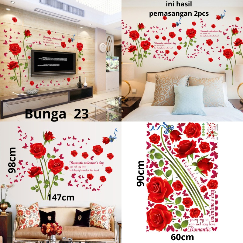 WALL STICKER STIKER SETIKER SETICKER DINDING BUNGA WALLSTICKER WALLSTIKER DINDING TEMPELAN POT BUNGA SAKURA PINK PEONY RUMPUT TERATAI MERAK DEKORASI TEMBOK DECOR DEKOR RUMAH RUANG TAMU MAKAN KELUARGA WALSTICKER WALSTIKER WALLPAPER WALPAPER BUNGA IMLEK