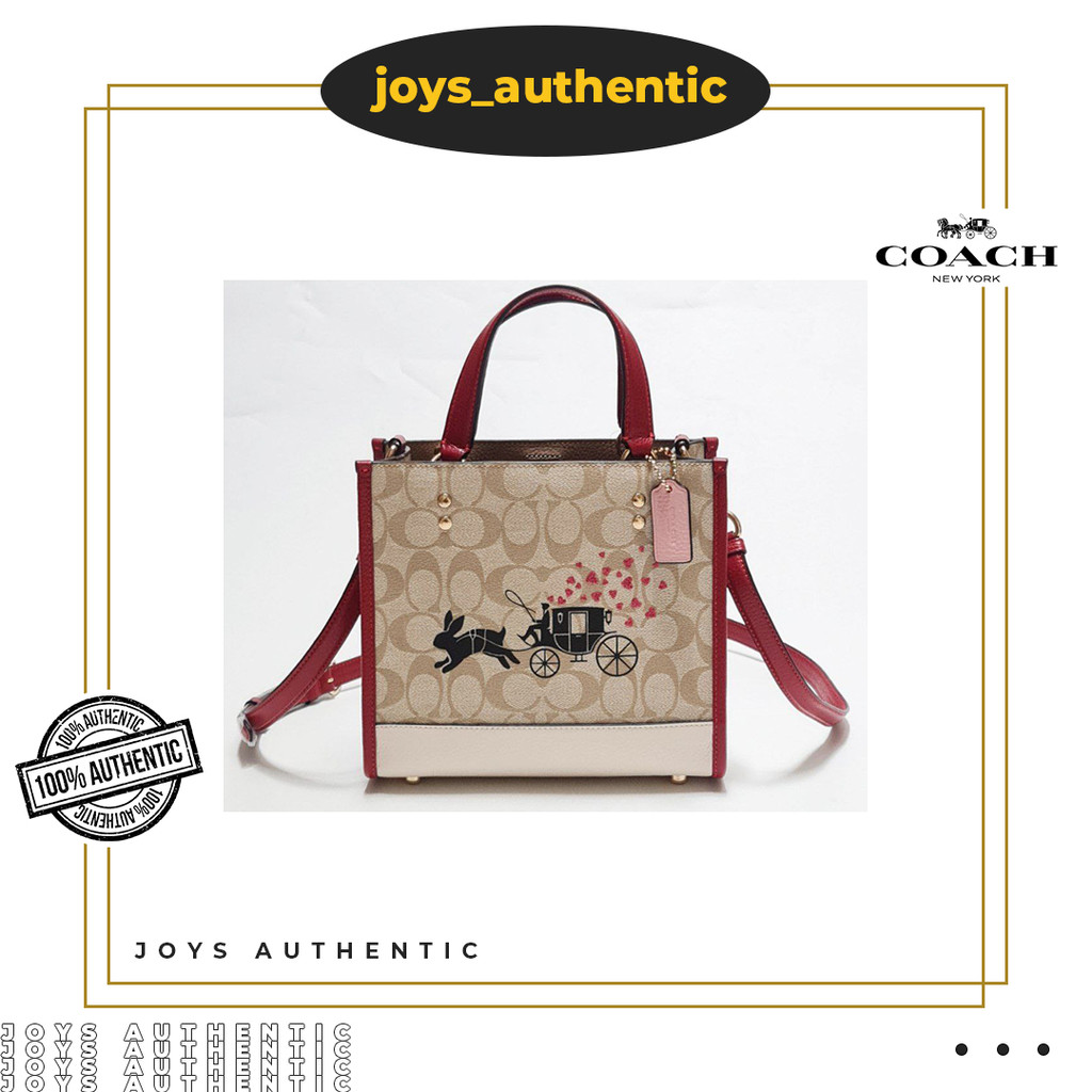 Tas Wanita Coach CE645 Dempsey Carryal Tote Light Khaki Multi Woman Bag Authentic Original