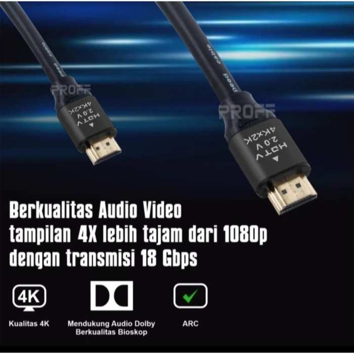 prooftech Kabel HDMI 25 M Versi 2.0 high speed With Ethernet Support 4K 2K UHD