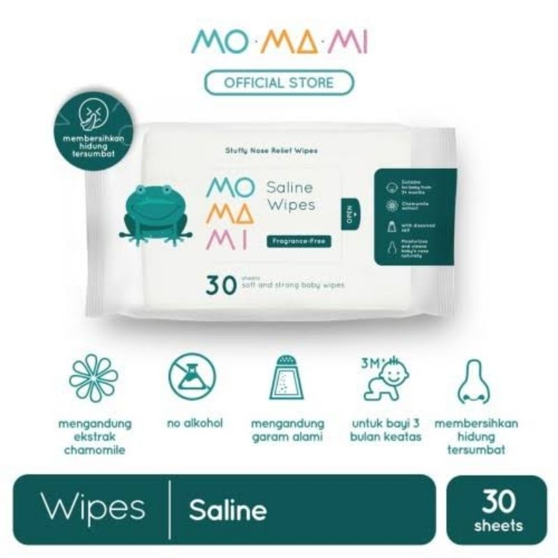 Momami Saline Wipes 30 Lembar / Tissue Basah Bayi