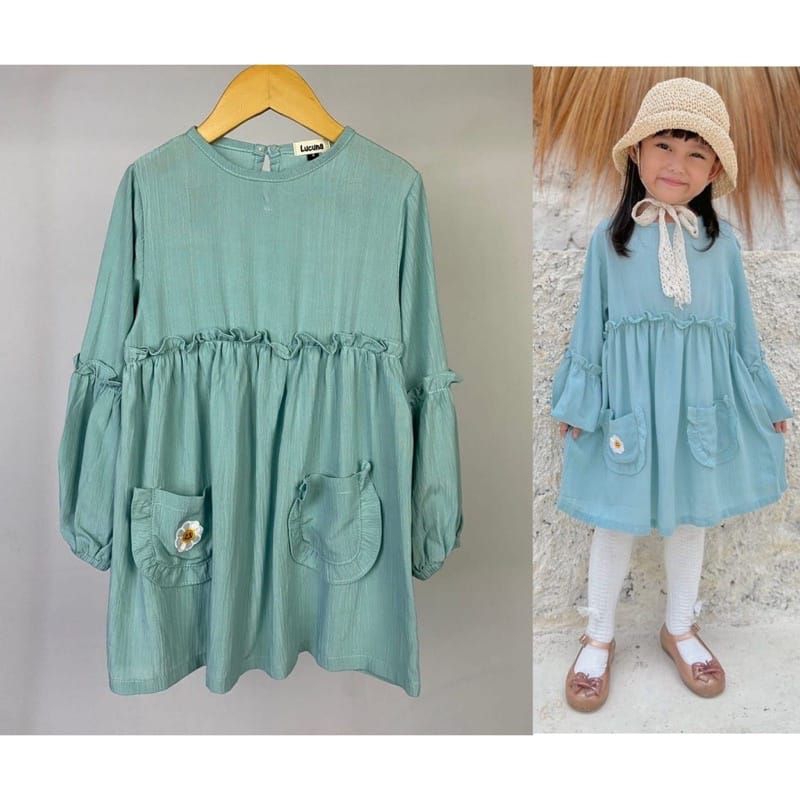 Tunik Anak Rayon Crinkle Lucuna Hawa  Warna TOSCA 2-10thn