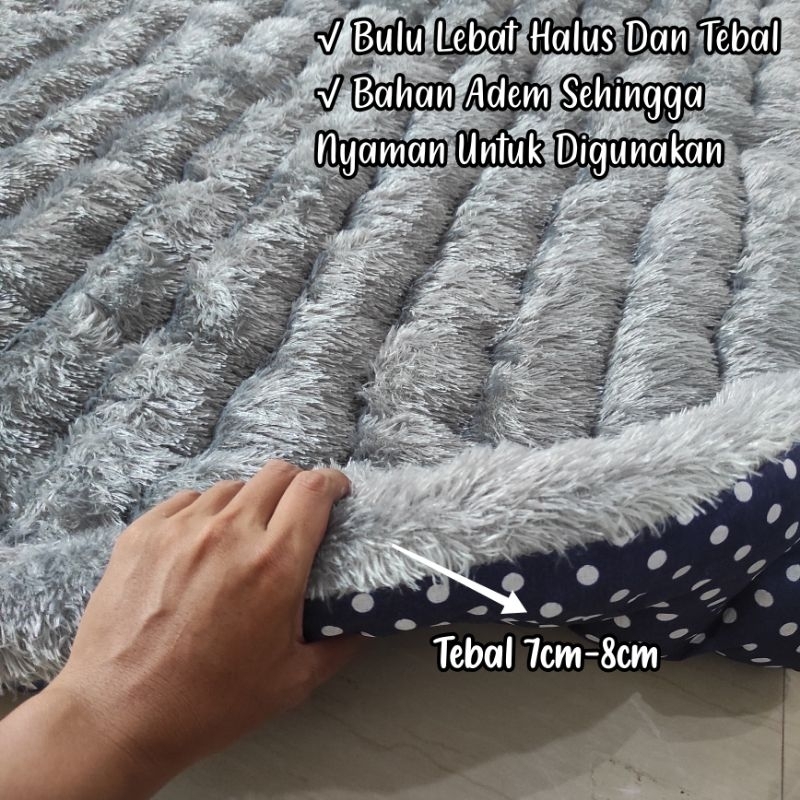 Fthn Kasur Gender Bulu Rasfur 200x160 / 200x200 ( UKURAN BAHAN ) Bonus 2 Bantal Gratis Kasur Lantai