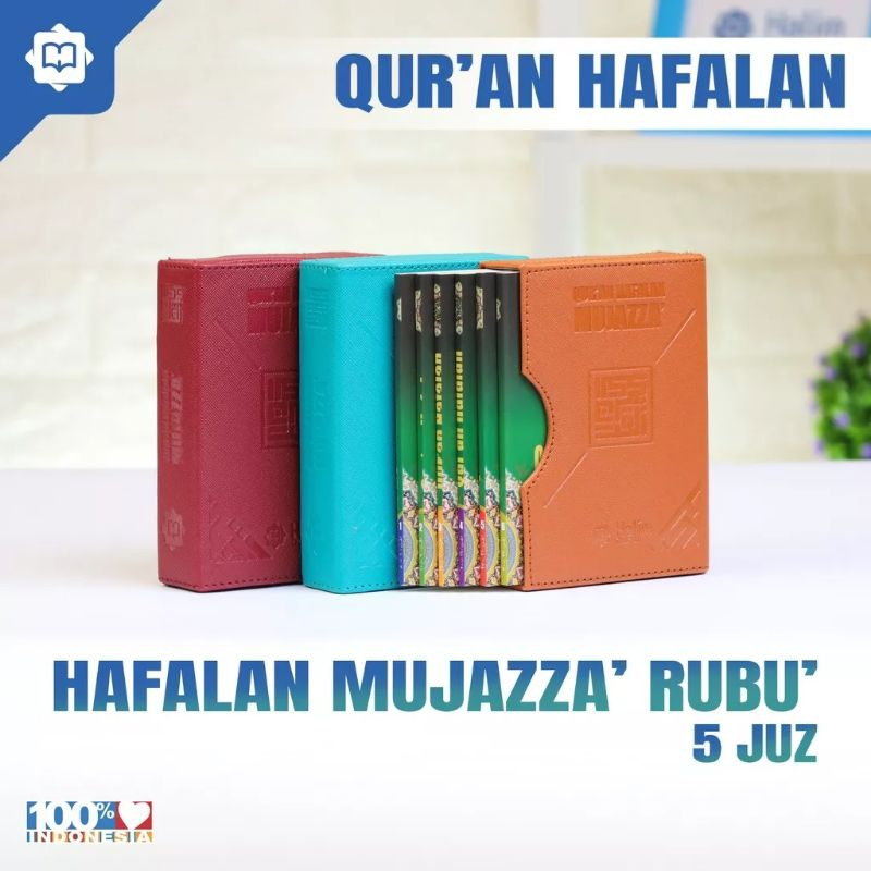 Al Quran Hafalan Mujazza Per 5 Juz Rubu Ukuran B7 Saku Box Kulit Tanpa Terjemahan Al Qur'an Kecil Mini Tilawah Non Terjemah Rasm Utsmani