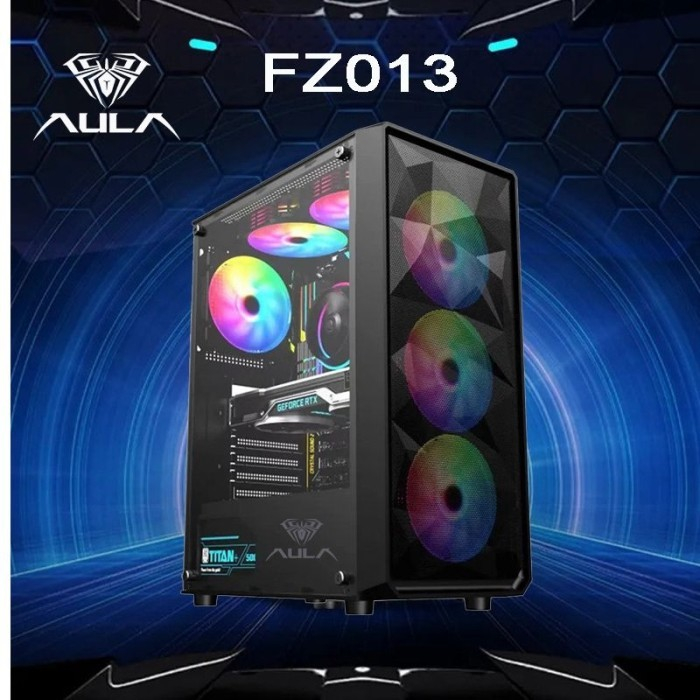 Casing PC Gaming Aula FZ013 M ATX Include 3Fan RGB / Aula FZ013 Casing Komputer Gaming