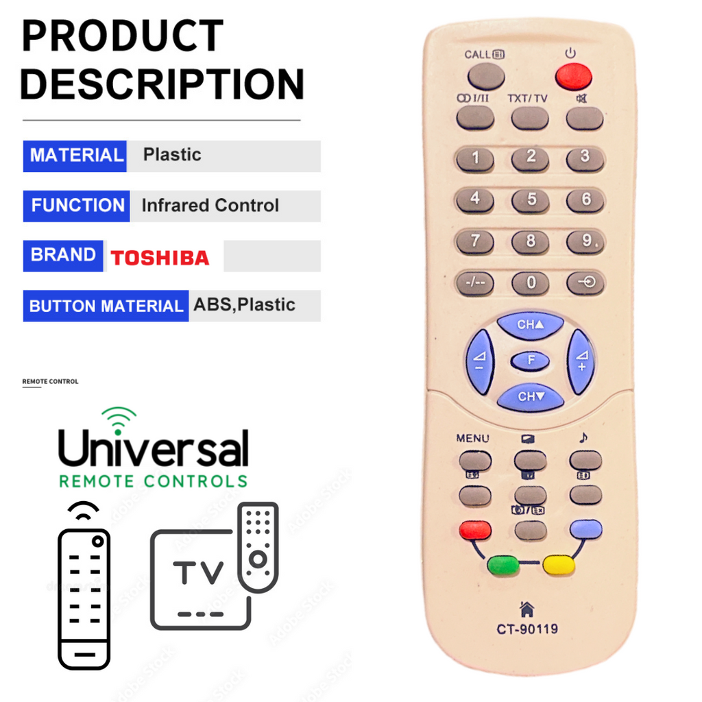 REMOTE TV TOSHIBA PUTIH TABUNG NON MULTI 90119
