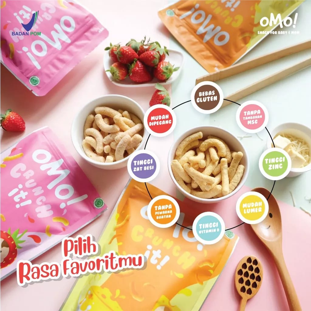 OMO CRUNCH IT CEMILAN ANAK 25GR | HEALTHY SNACK NON MSG