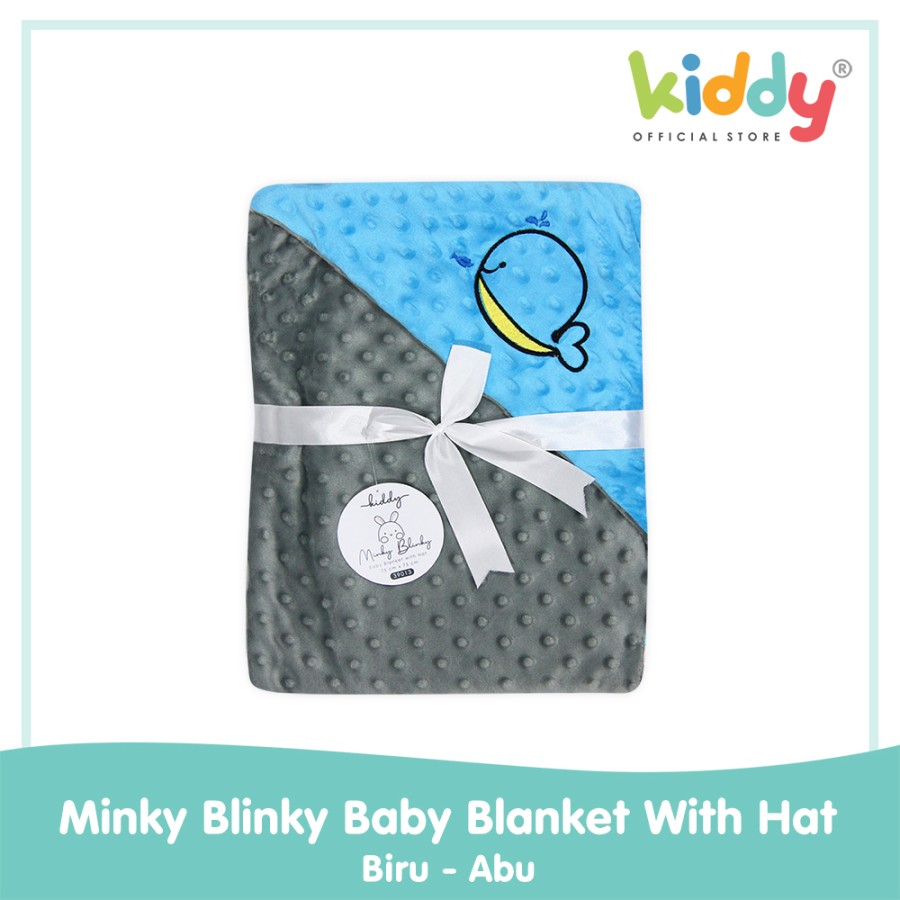 Minky Blinky Baby Blanket with Hat / Selimut bayi dengan Topi - 39017