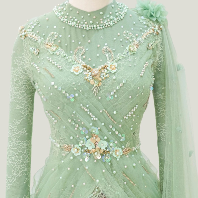 SEWA KEBAYA IVORY | Kebaya Ivory Sage | Wisuda, lamaran, kondangan