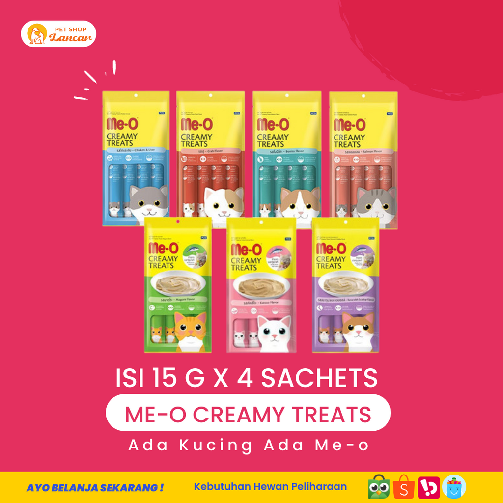 Meo creamy threats | me-o Creamy | meo liquid | Snack Kucing meo cair merk me o