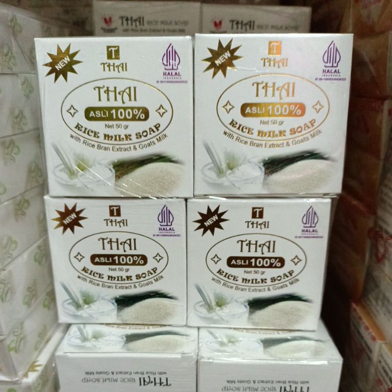 THAI Rice Milk Soap Sabun Kecantikan Alami Sabun Beras Thai