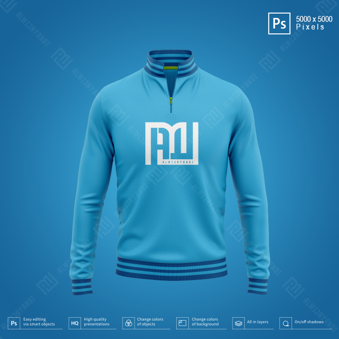MOCKUP JAKET ZIP PRIA - RESOLUSI 5000x5000 Pxl