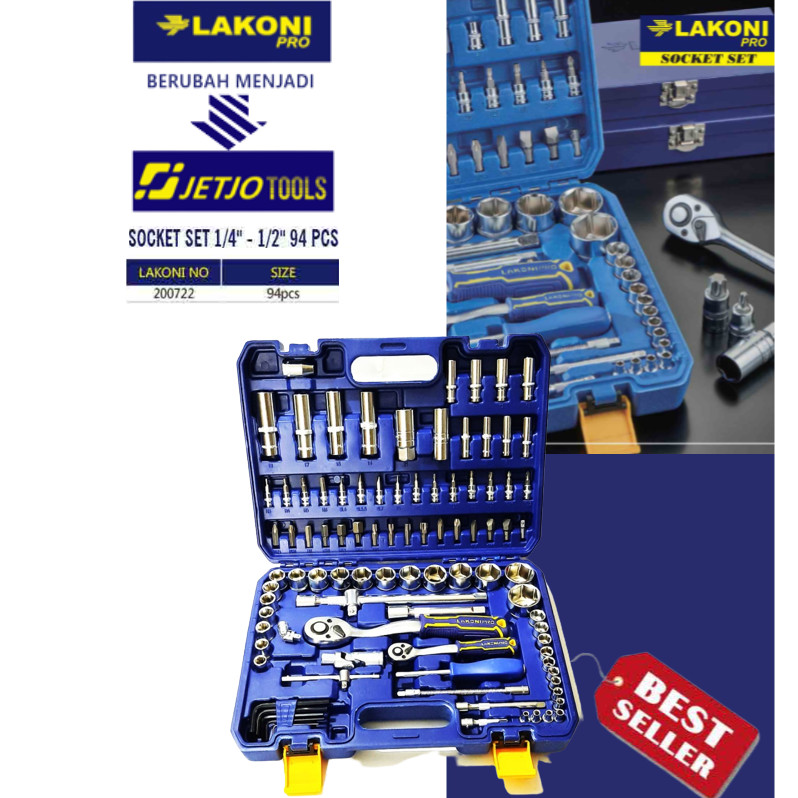 JETJO / LAKONI PRO KUNCI SOK SET KUNCI SHOCK SOCKET SET 94 PCS