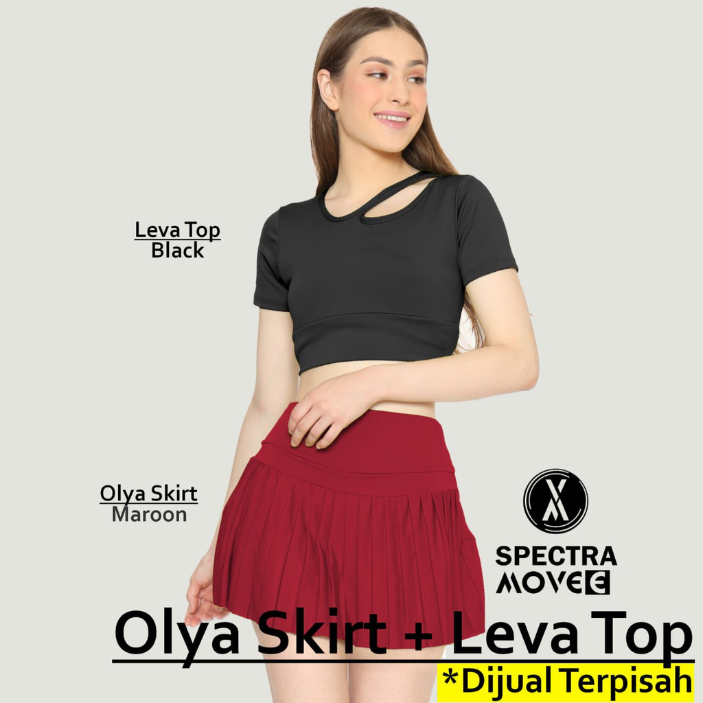 Rok celana OLYA SKIRT baju senam LEVA TOP atasan senam celana rok senam rok gym rok damce rok aerobic setelan rok