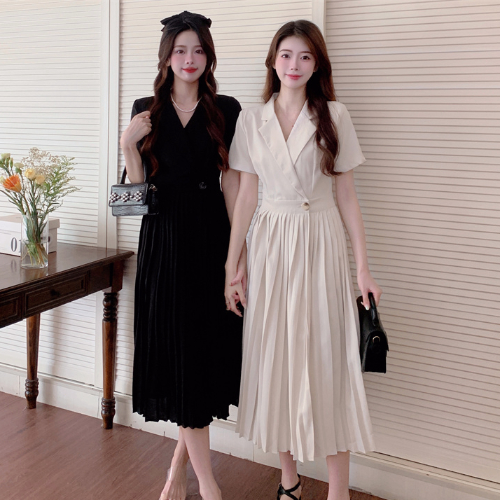 MOOGU ♡ Maxi dress korea gaun panjang temperamen wanita dres