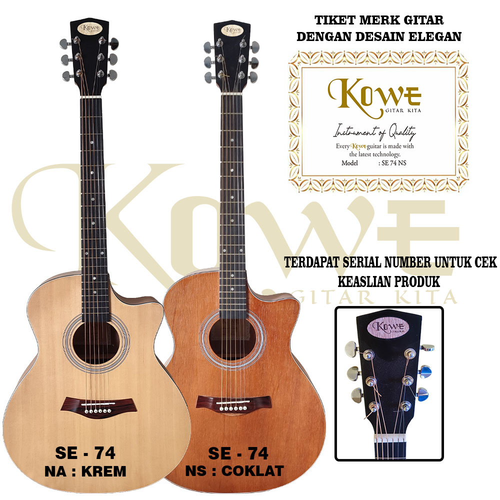 Gitar Akustik Elektrik KOWE Original Best Seller Free Packing Kayu