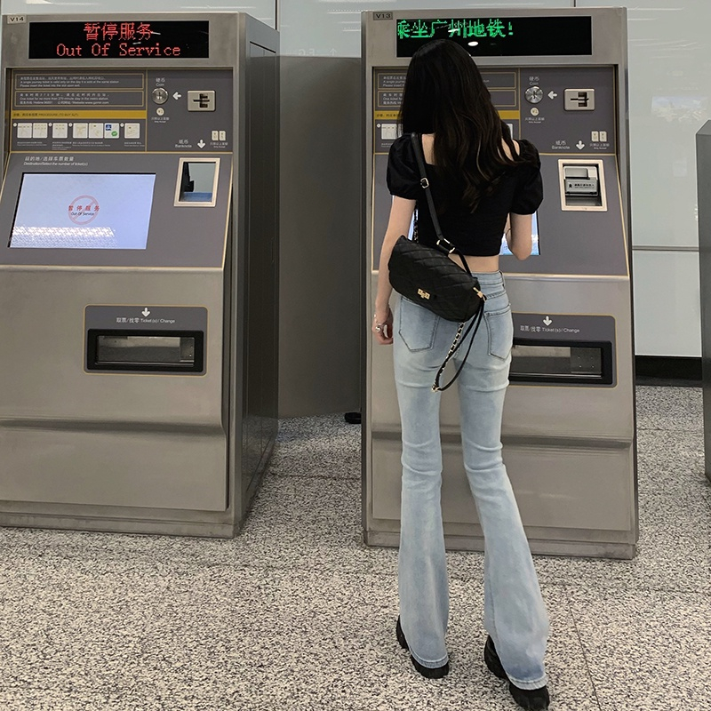 MOOGU ♡ blouse korea temperamen crop top wanita atasan