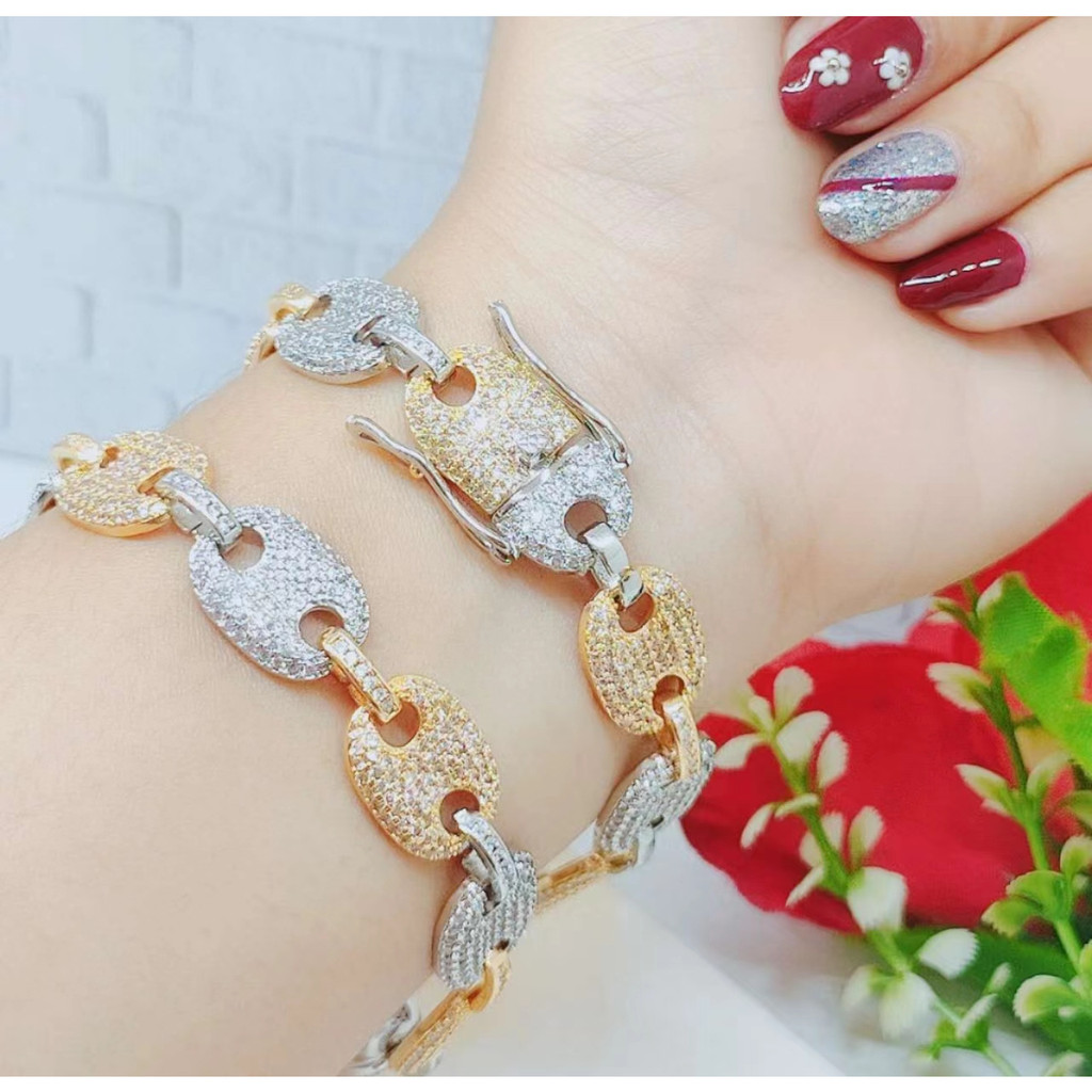 Gelang Xuping Kombinasi  Mata Full LaPIS Emas Perhiasan Wanita R012