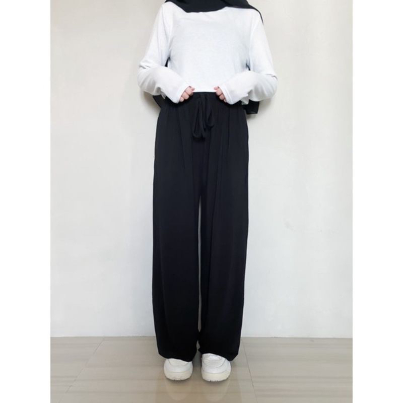 Highwaist Kulot Loose Pants/Airflow Crinkle