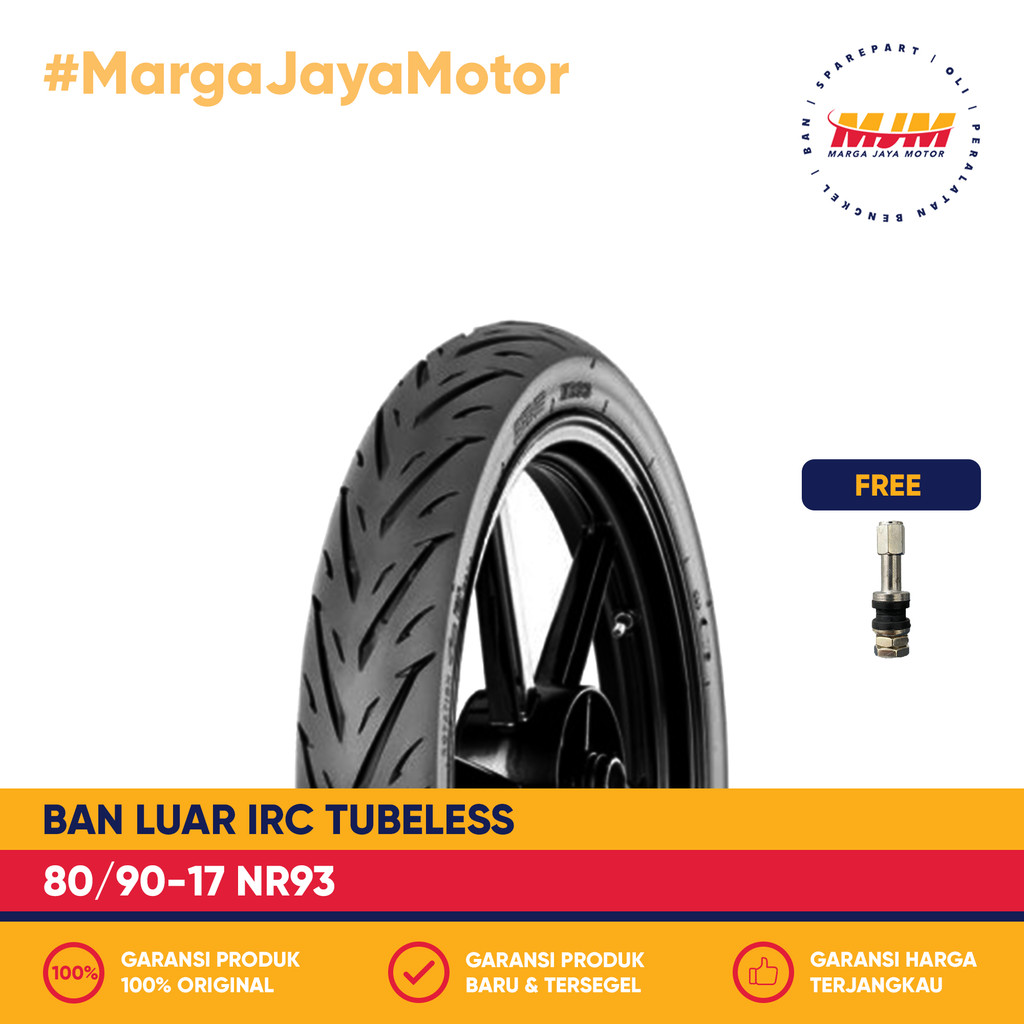 Ban Luar IRC NR93 80/90-17 Tubeless Free Pentil