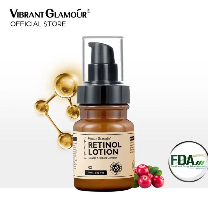 VIBRANT GLAMOUR Krim Losion Retinol Ganda 80ml Meningkatkan Produksi Kolagen Mengembalikan kulit kencang VA