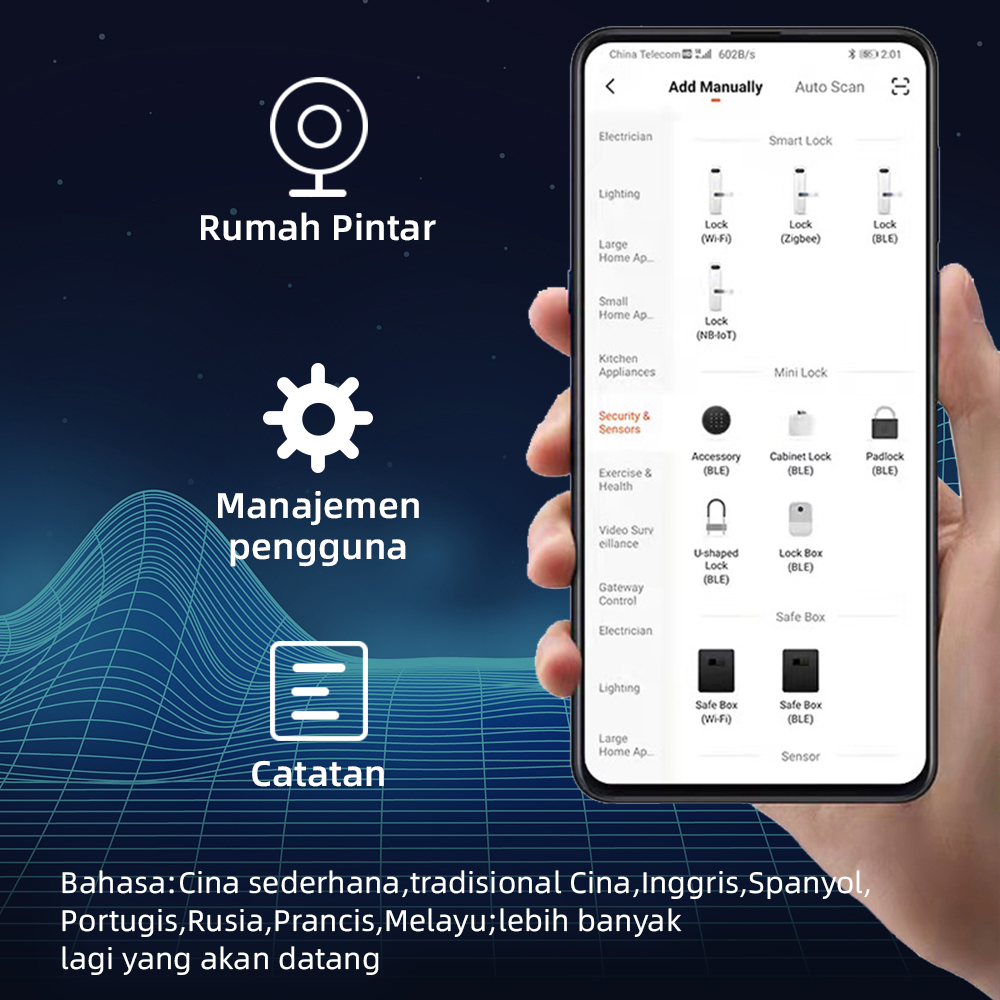 Kadonio Kunci pintu kunci pintar Digital lock TUYA Kontrol kunci pintu Sidik Jari Smart doorlock kunci pintu fingerprint