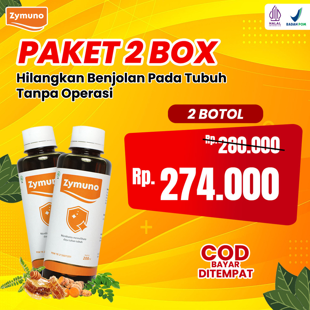 ZYMUNO 2 BOX - Pembasmi Kanker Madu Herbal Tingkatkan Daya Tahan Tubuh Imun Jaga Kesehatan Tubuh Cegah Kanker Bantu Percepat Penyembuhan Penyakit Isi 200ml