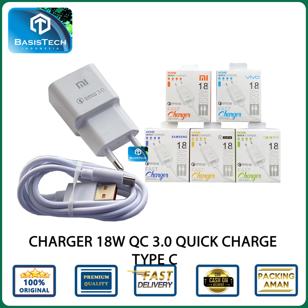 CHARGER CASAN TYPE-C 18W 2A QC 3.0 HOME QUICK CHARGE BT-911 BASISTECH