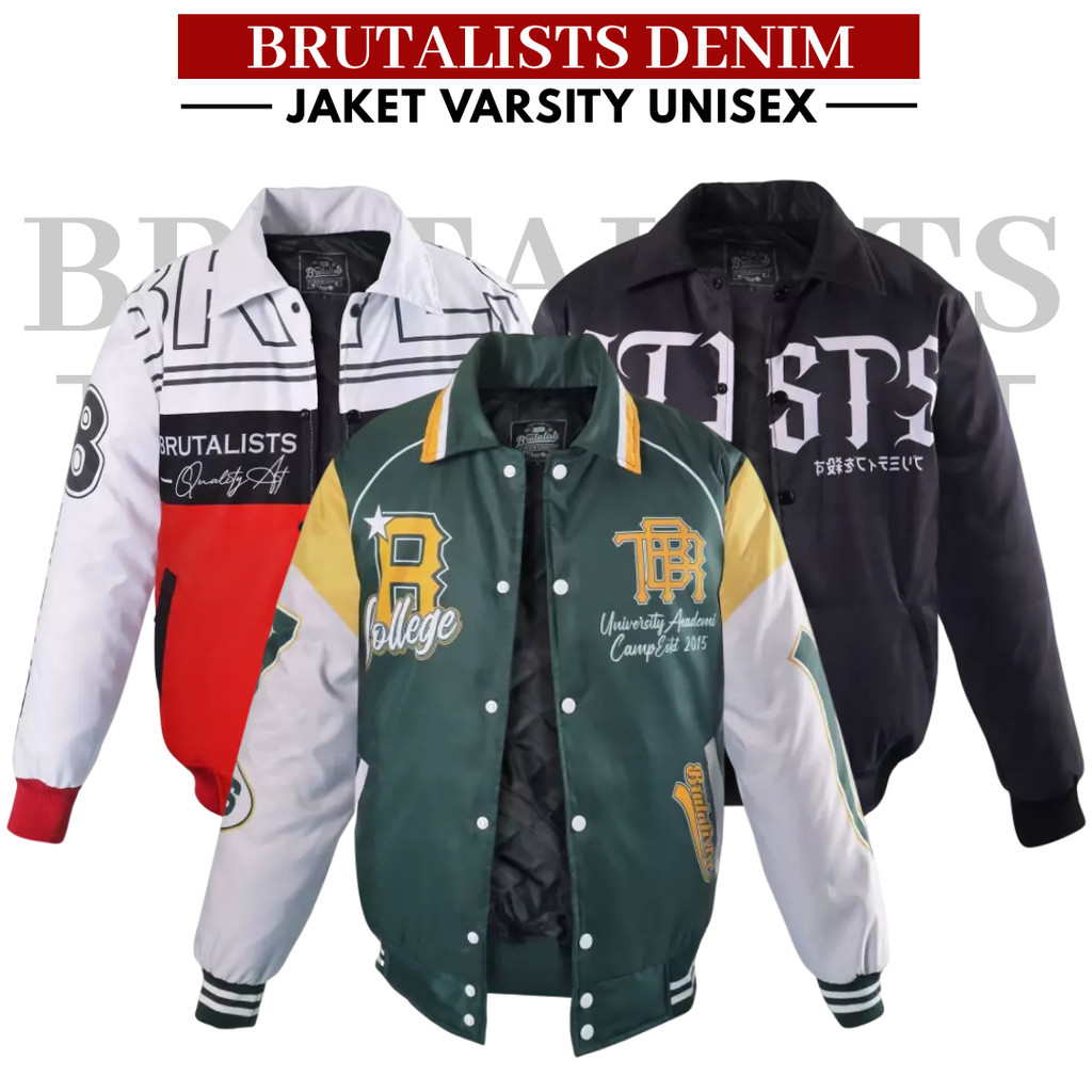 Jaket Parasut Pria Vintage Varsity Distro BRUTALISTS DENIM Terbaru Kekinian Keren