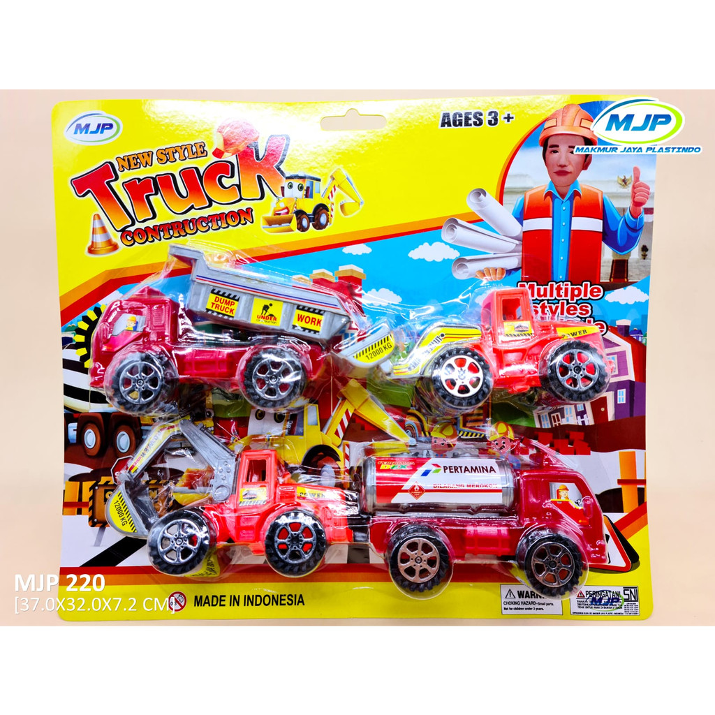 Mainan Mobil Truk Konstruksi 4pcs MJP220