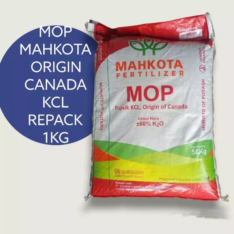PUPUK KCL MAHKOTA REPACK 1KG