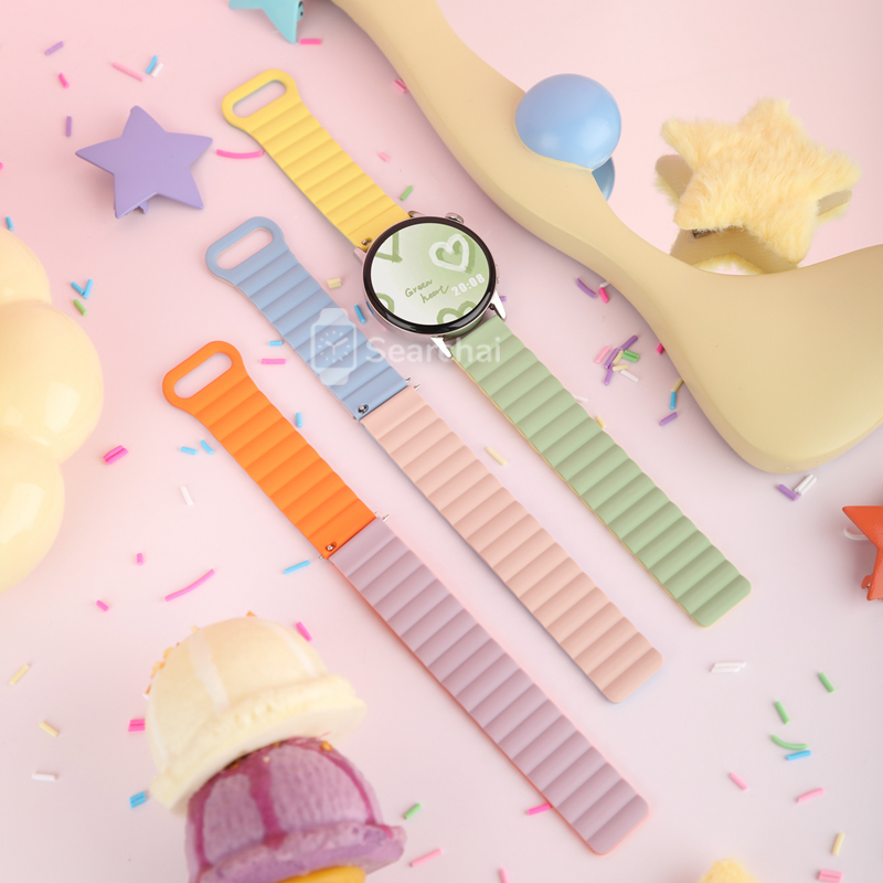Tali✨20/22mm Huawei GT2/4/6/PRO Samsung Watch4 Silicone Magnetic Strap