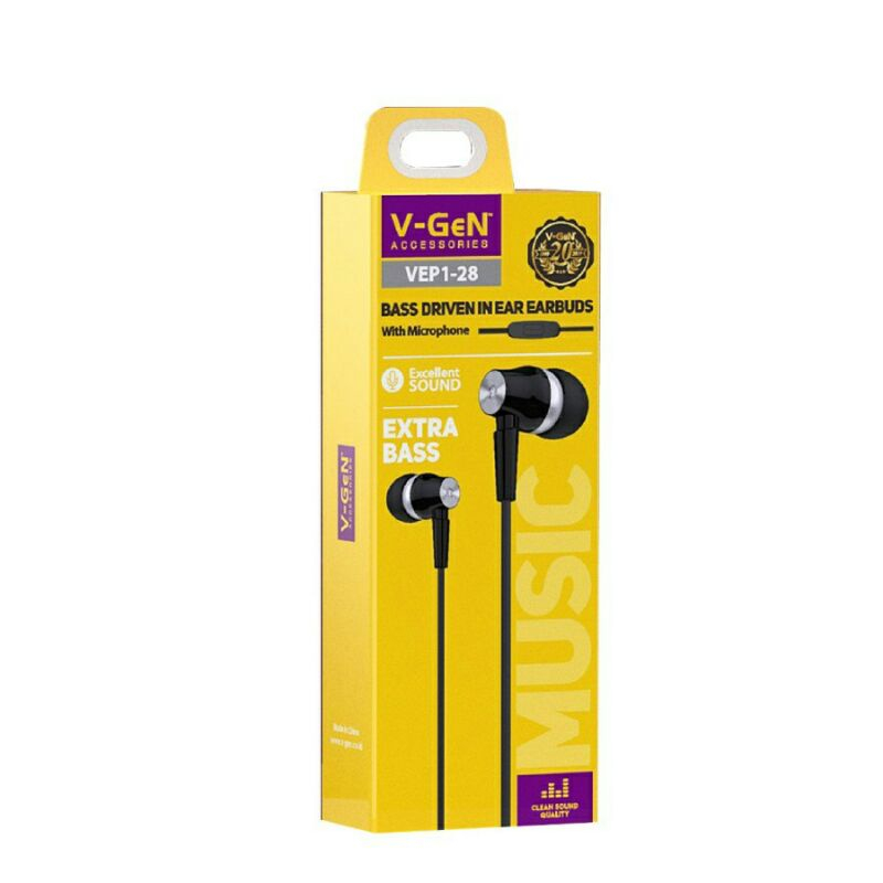 GROSIR Earphone V-Gen VEP1 28 HD Extra Bass Stereo Original HANDSFREE BY.SULTAN ROXY