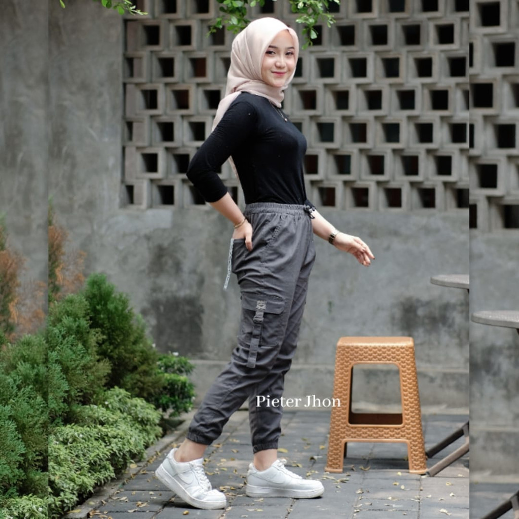 Celana Jogger Cargo Wanita Baggy Pants Jogger Cargo Wanita Celana Wanita Cargo Terlaris