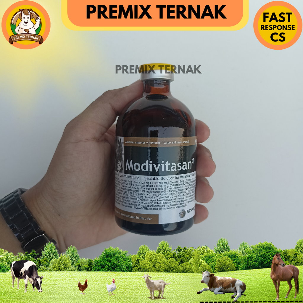 MODIVITASAN 100ml - Multivitamin lengkap, Asam amino, Dilengkapi penguat otot dan kandungan