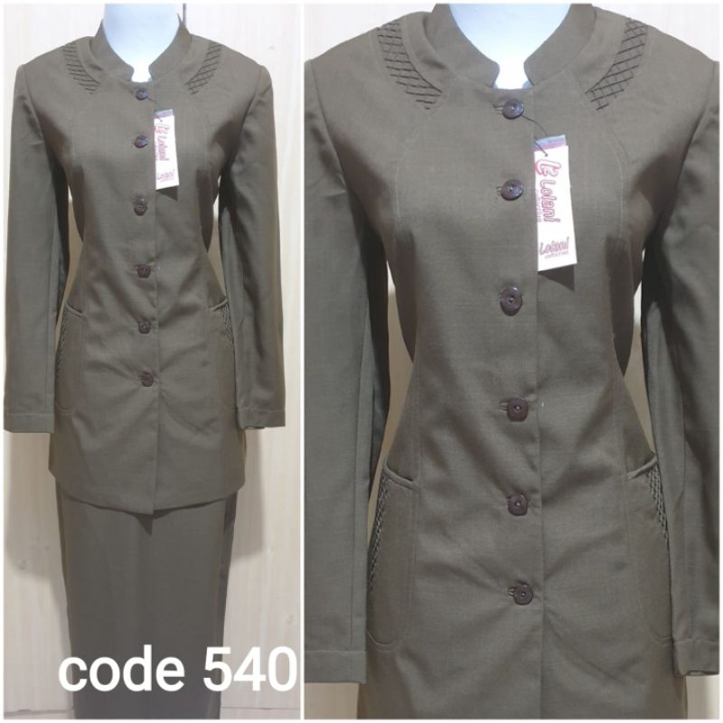 seragam Pemda tua blazer khaki baju dinas ASN blazer lolani kode 540
