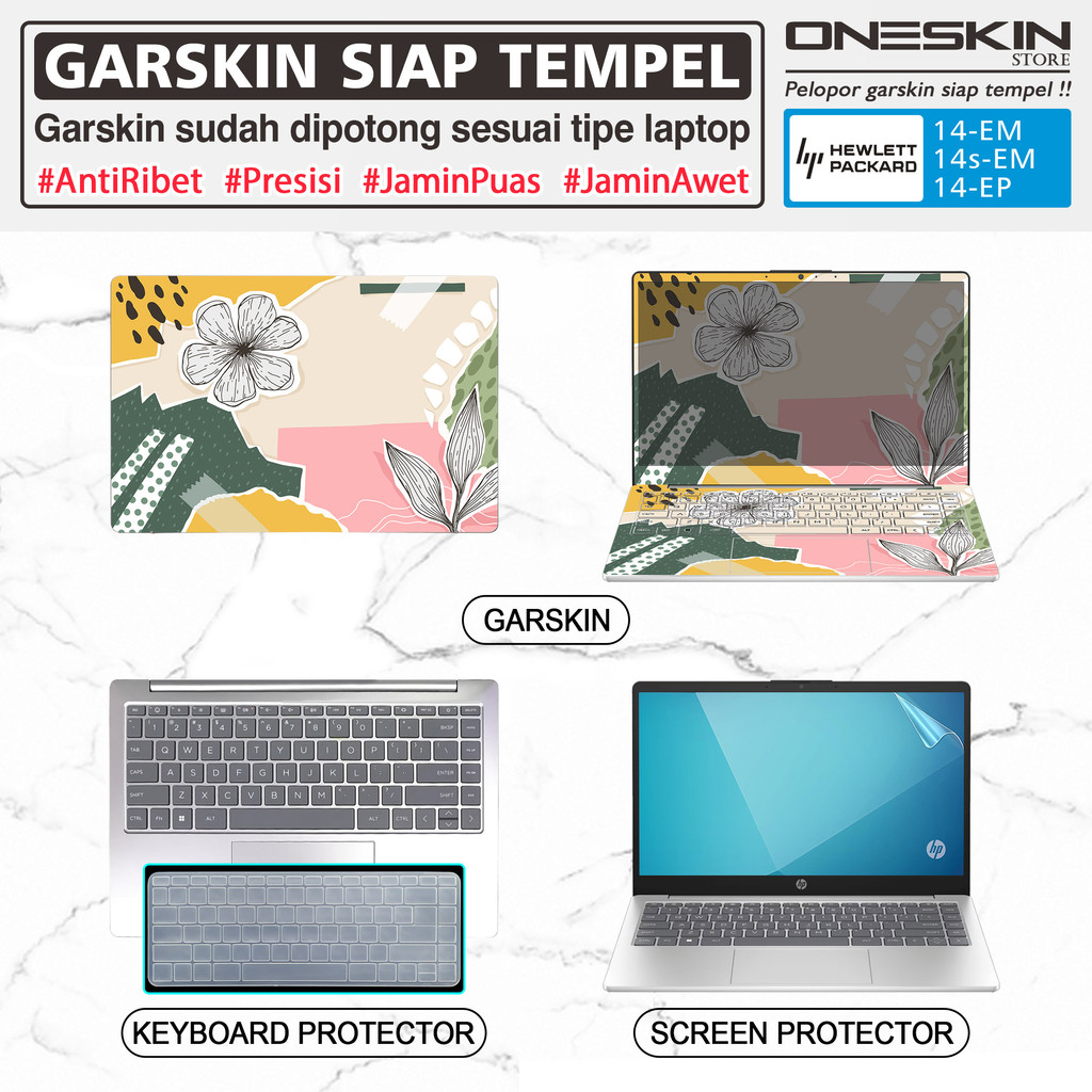 Garskin Sticker Laptop Pelindung Screen Keyboard Protector HP 14s 14-ep ep0018tu ep0019tu ep0022tu ep0088tu ep0089tu ep0090tu Full Body Silikon Bening