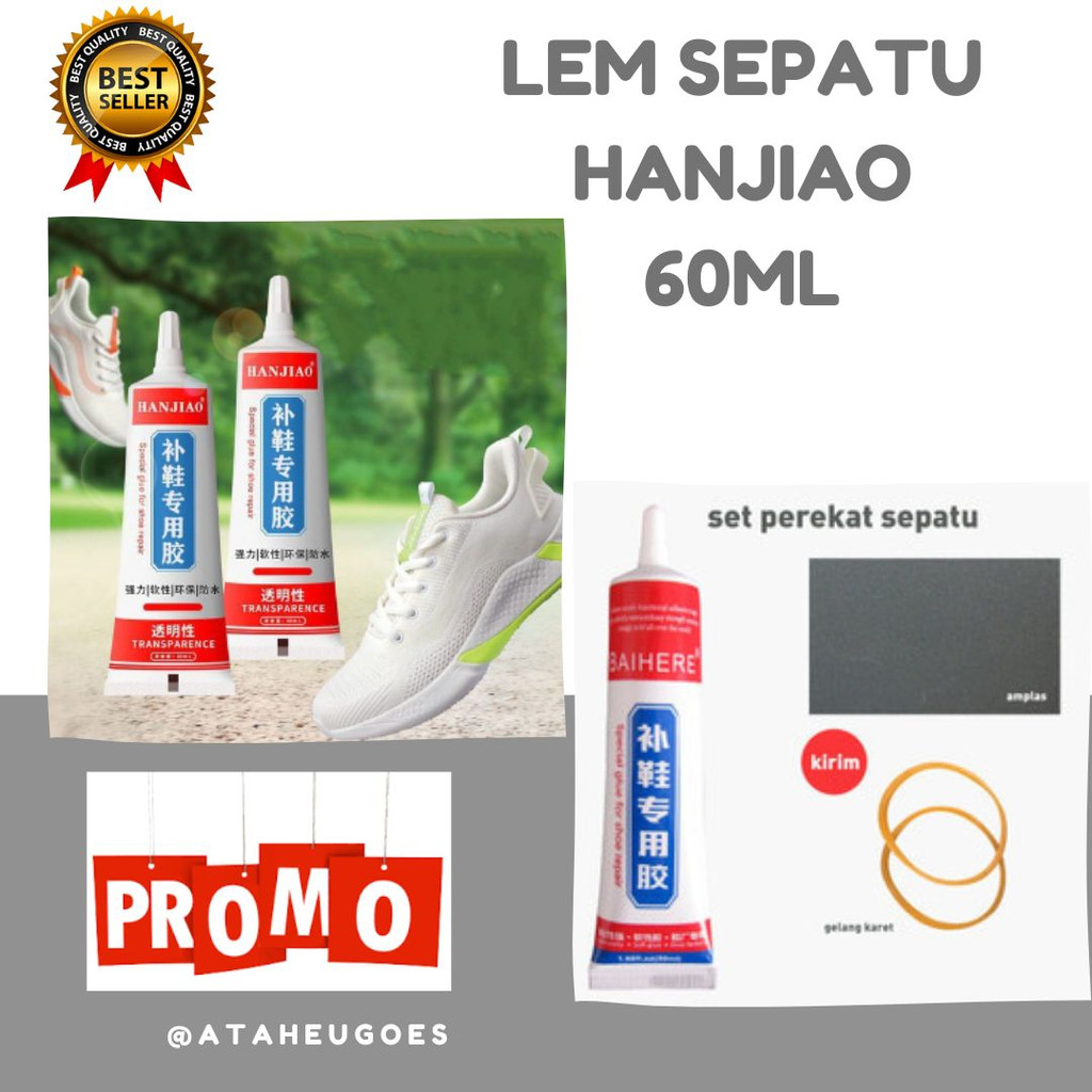 

❄️ READY STOK ❄️ Lem Sepatu Transparan Tahan Air 60ML Serbaguna Hanjiao Lem Super Lengket Tanpa Bekas / Lem Perekat Sol Sandal Heels Tas Waterproof Shoes